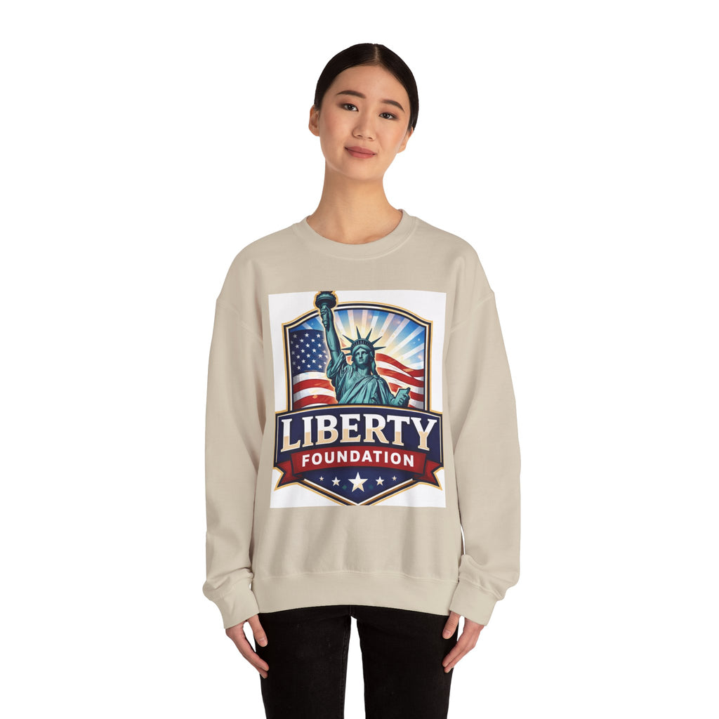 Liberty Foundation Sweatshirt – Statue of Liberty & American Flag Crewneck
