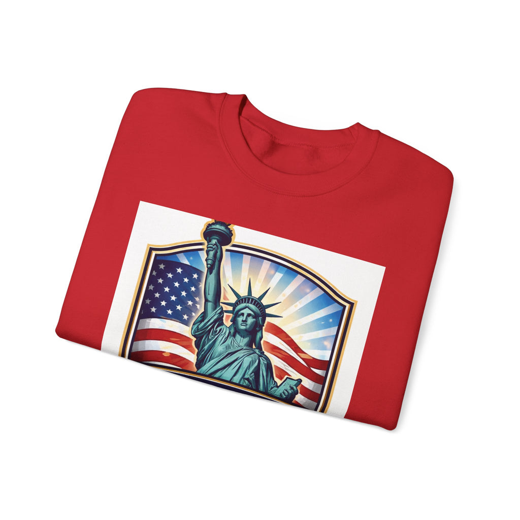 Liberty Foundation Sweatshirt – Statue of Liberty & American Flag Crewneck