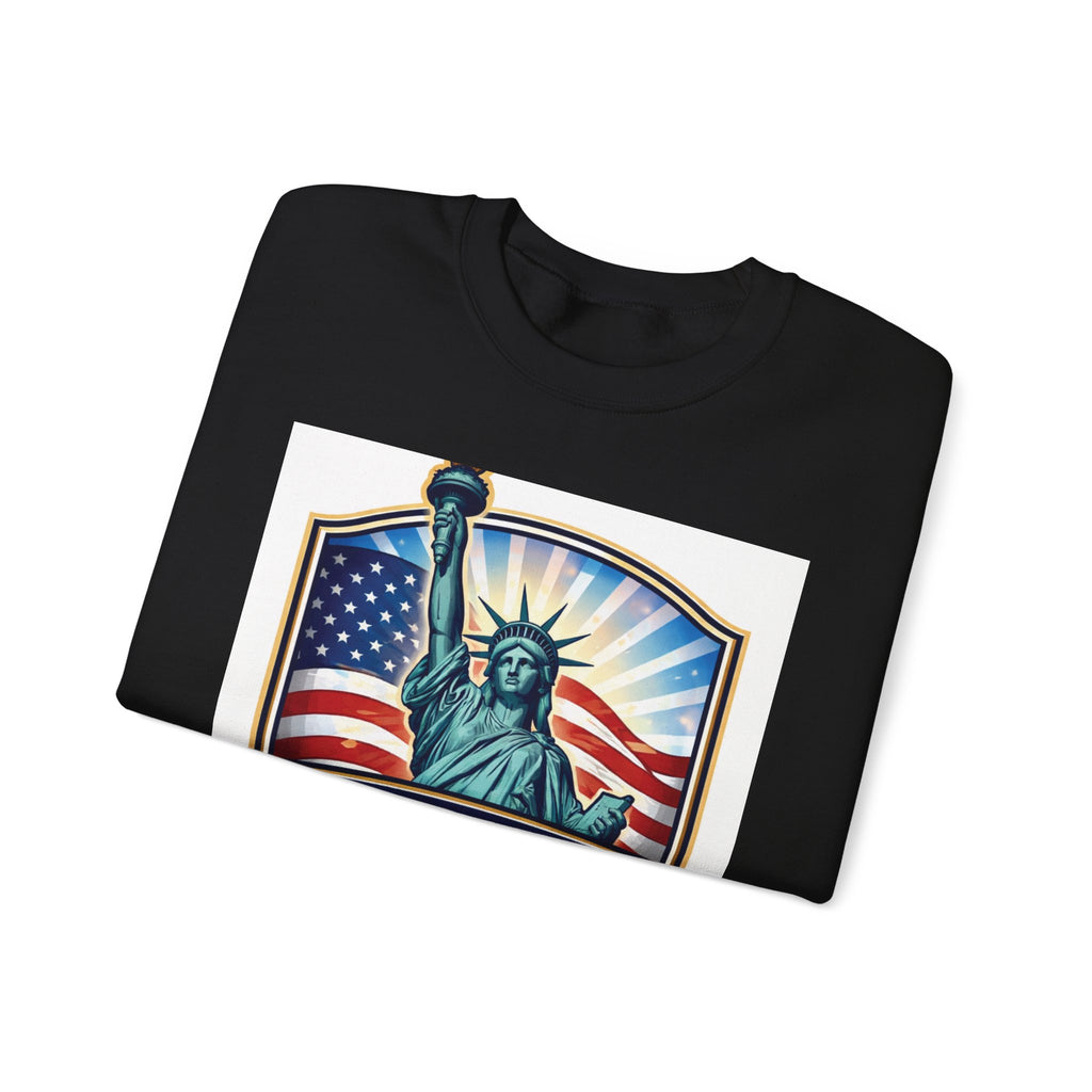 Liberty Foundation Sweatshirt – Statue of Liberty & American Flag Crewneck