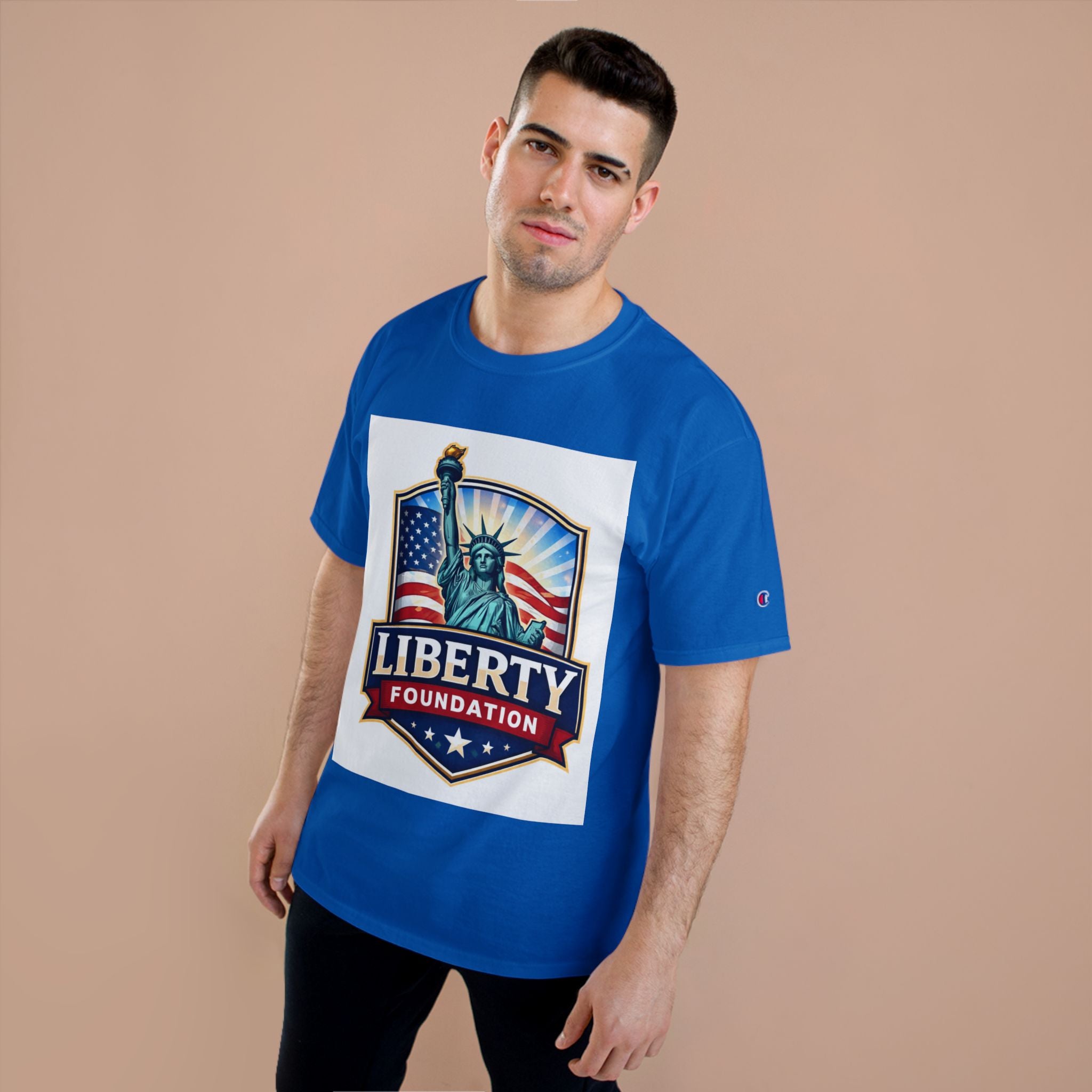 Liberty Foundation T-Shirt – Statue of Liberty American Flag Patriotic Tee