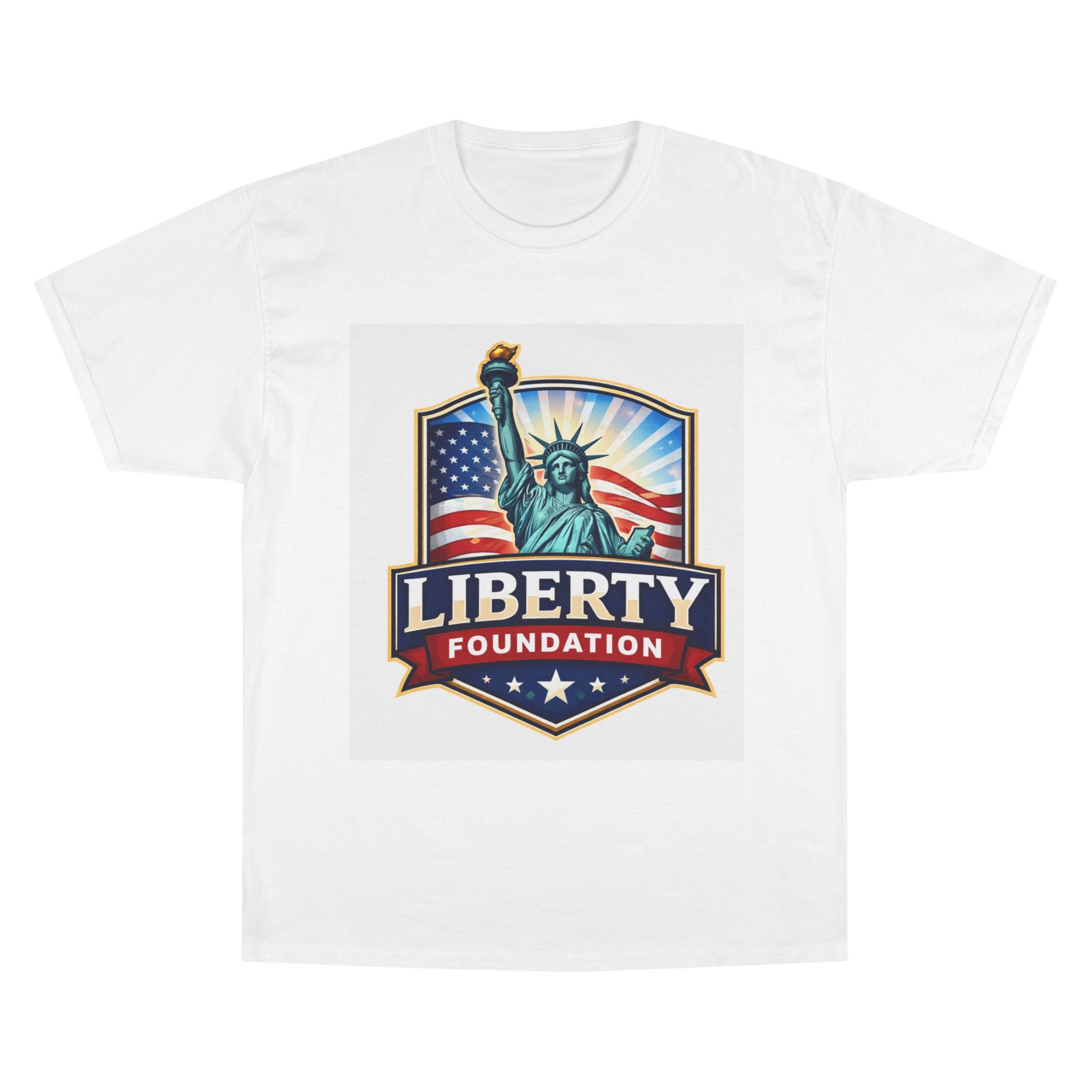 Liberty Foundation T-Shirt – Statue of Liberty American Flag Patriotic Tee