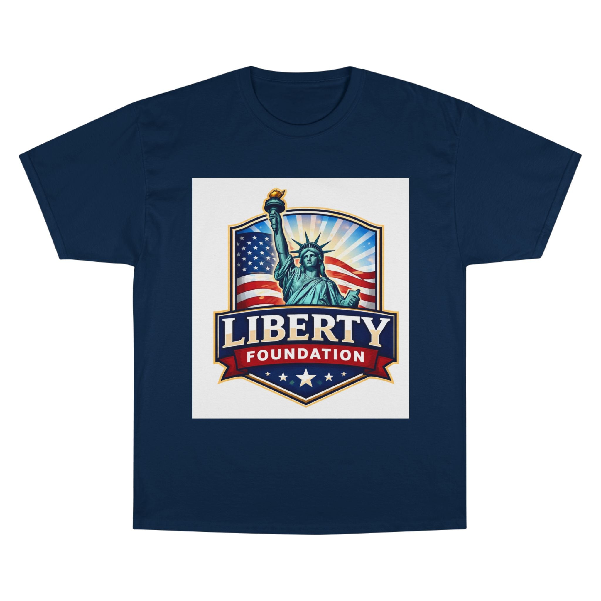 Liberty Foundation T-Shirt – Statue of Liberty American Flag Patriotic Tee