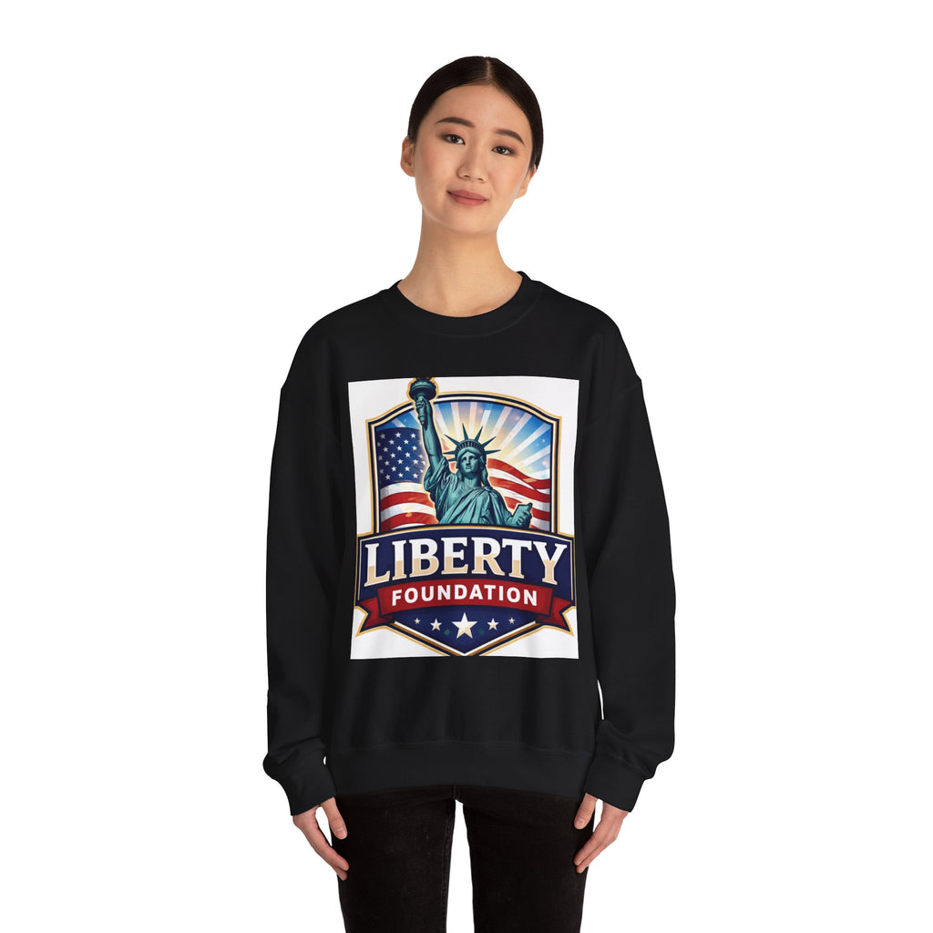 Liberty Foundation Sweatshirt – Statue of Liberty & American Flag Crewneck