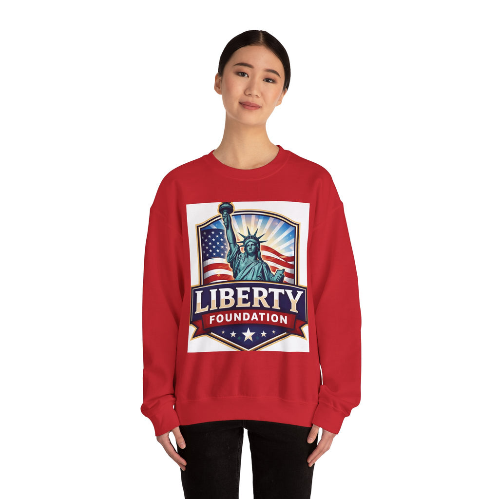 Liberty Foundation Sweatshirt – Statue of Liberty & American Flag Crewneck