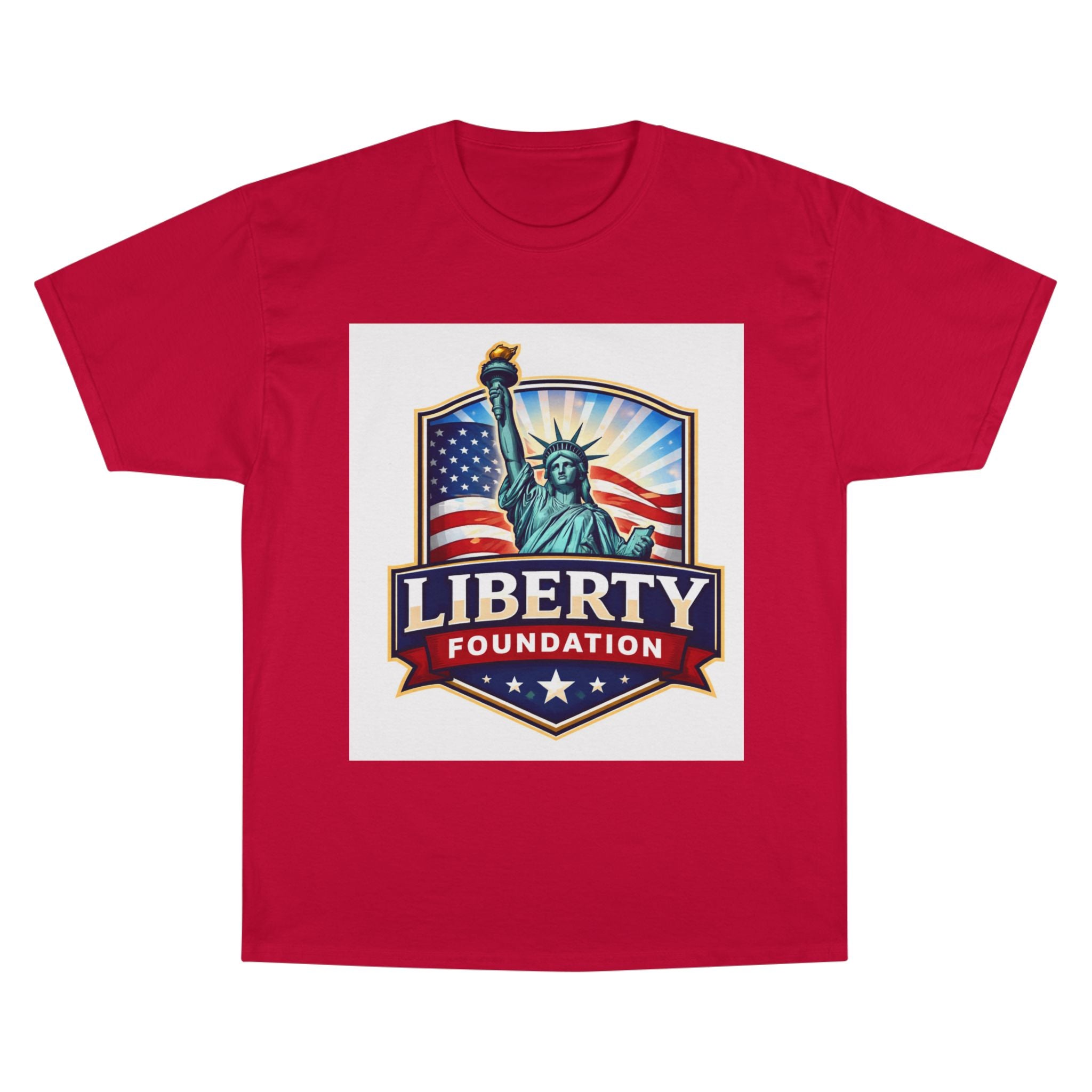 Liberty Foundation T-Shirt – Statue of Liberty American Flag Patriotic Tee