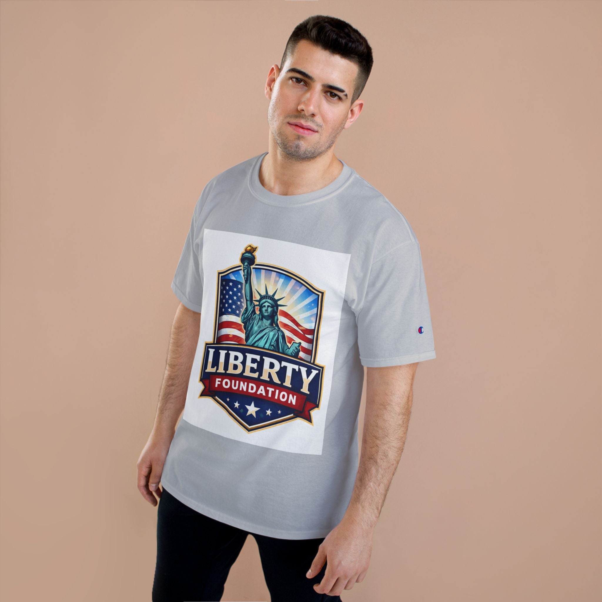 Liberty Foundation T-Shirt – Statue of Liberty American Flag Patriotic Tee
