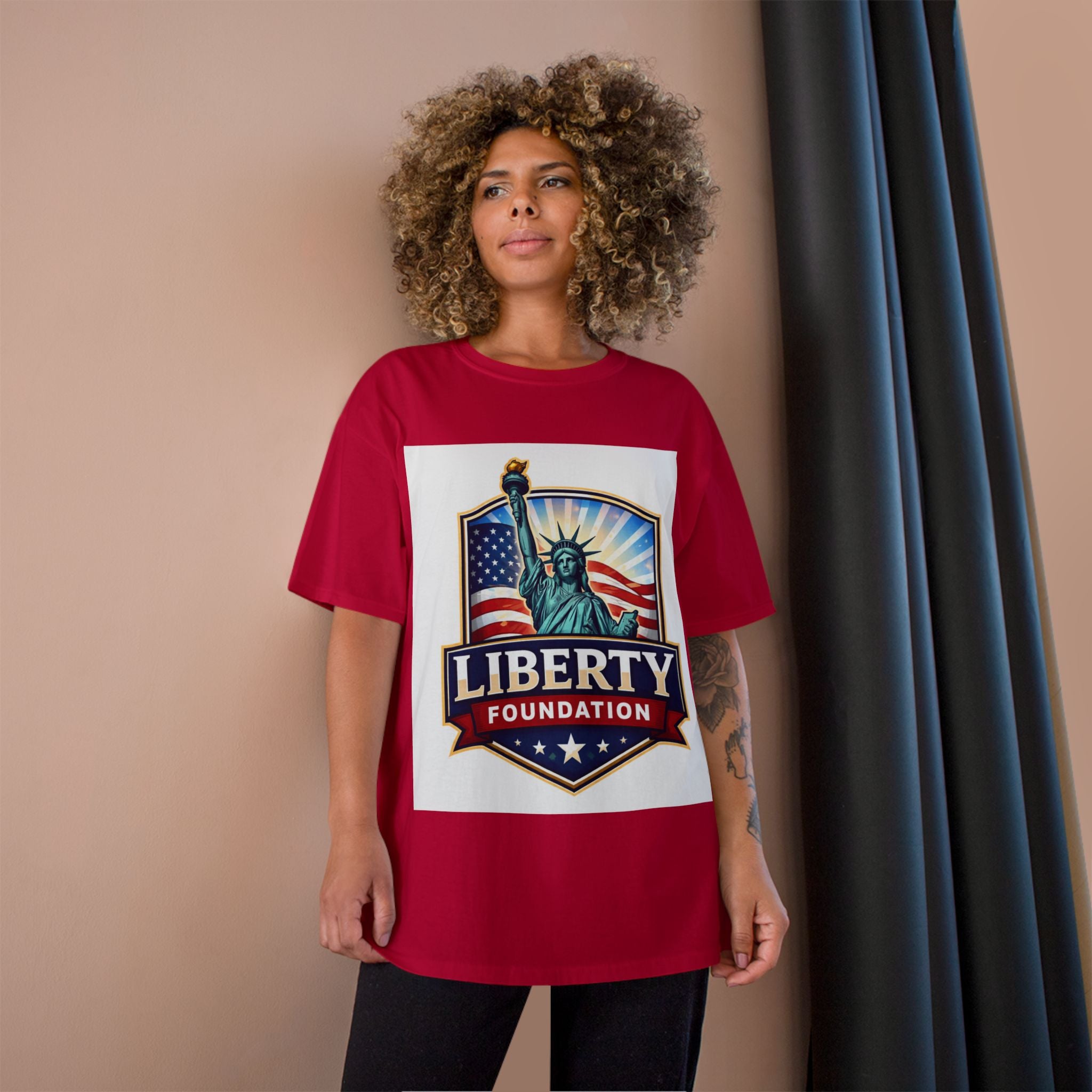 Liberty Foundation T-Shirt – Statue of Liberty American Flag Patriotic Tee