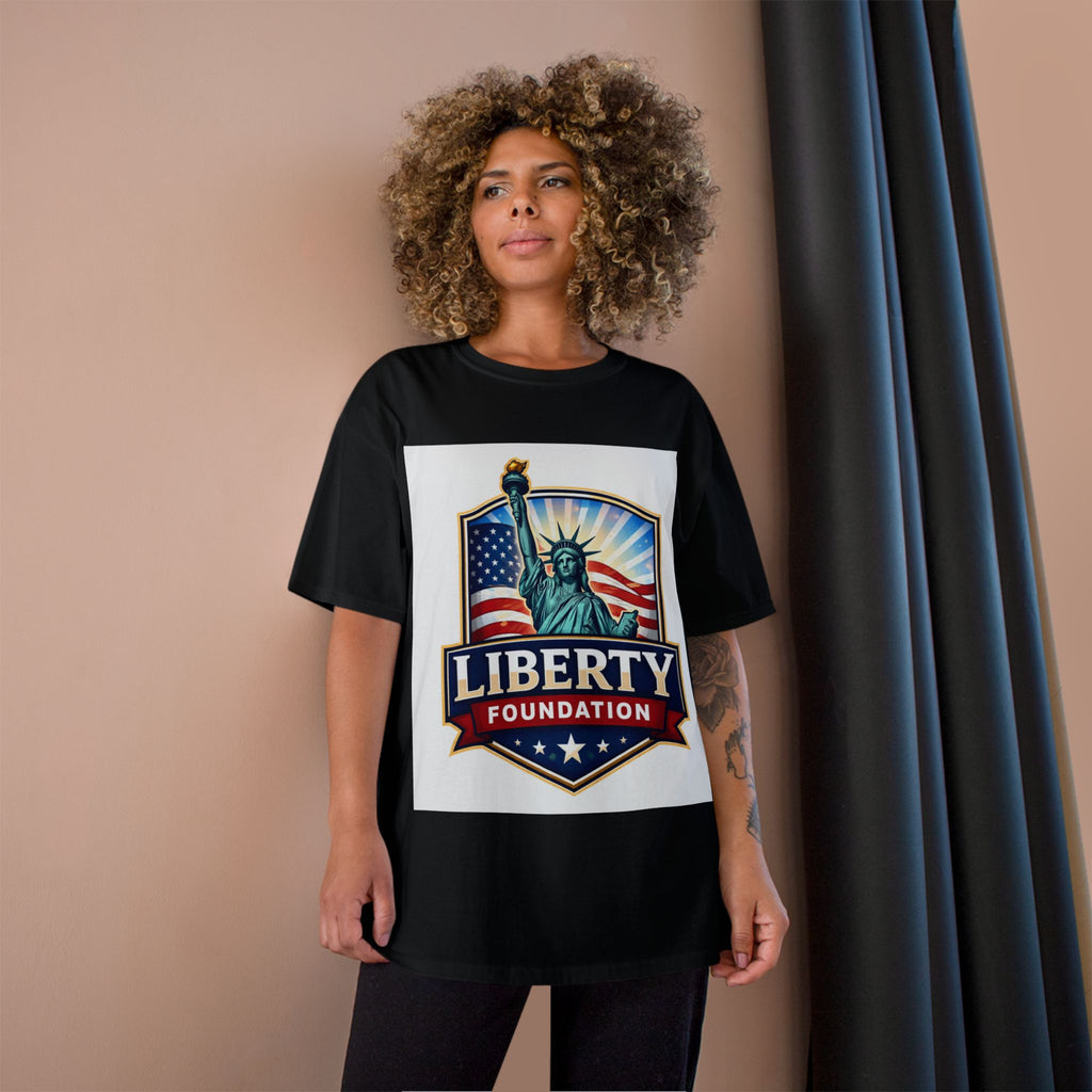 Liberty Foundation T-Shirt – Statue of Liberty American Flag Patriotic Tee