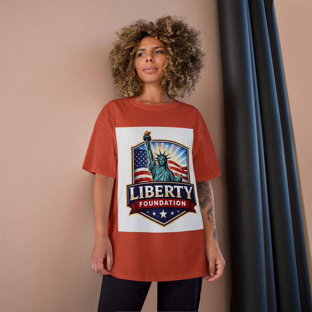 Liberty Foundation T-Shirt – Statue of Liberty American Flag Patriotic Tee