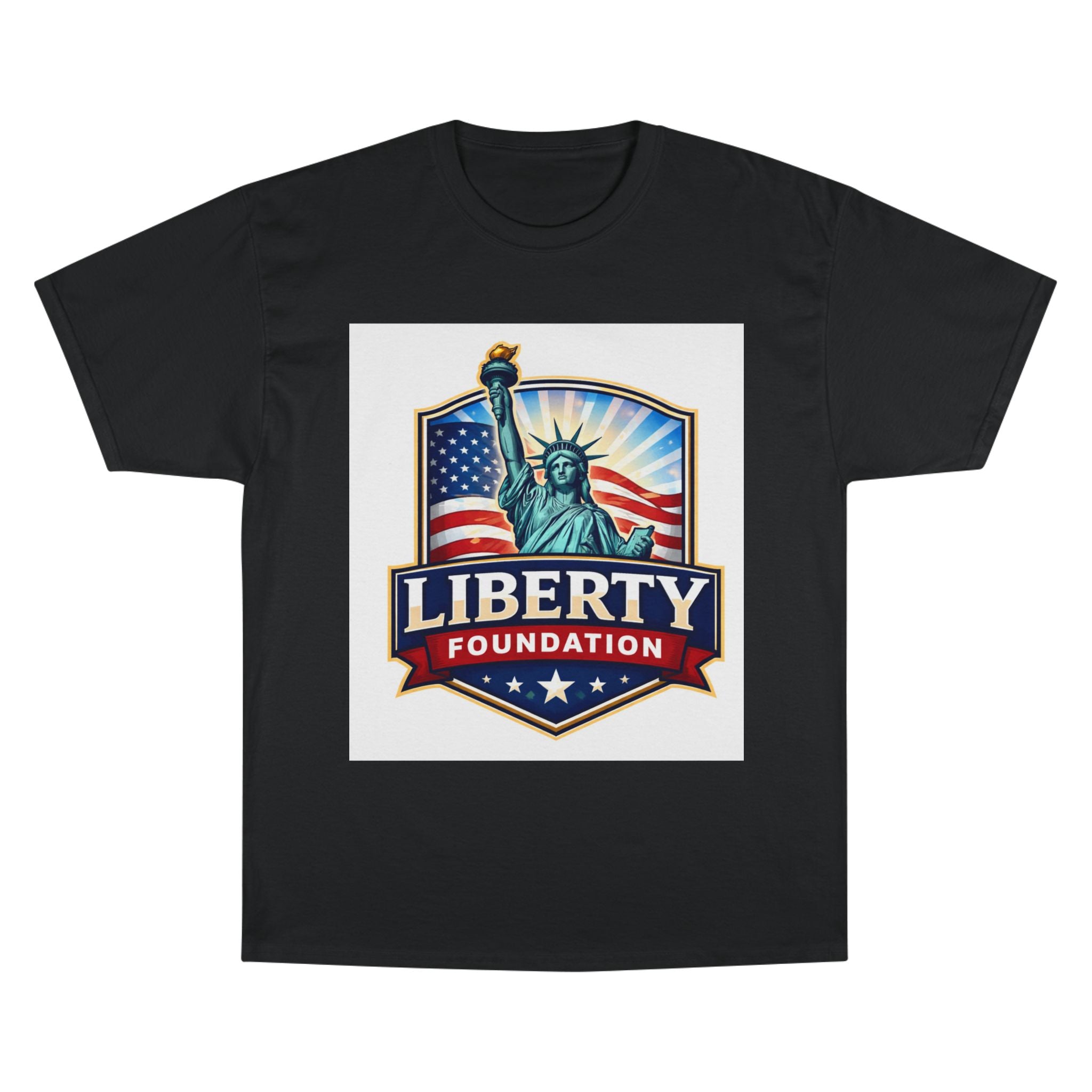 Liberty Foundation T-Shirt – Statue of Liberty American Flag Patriotic Tee