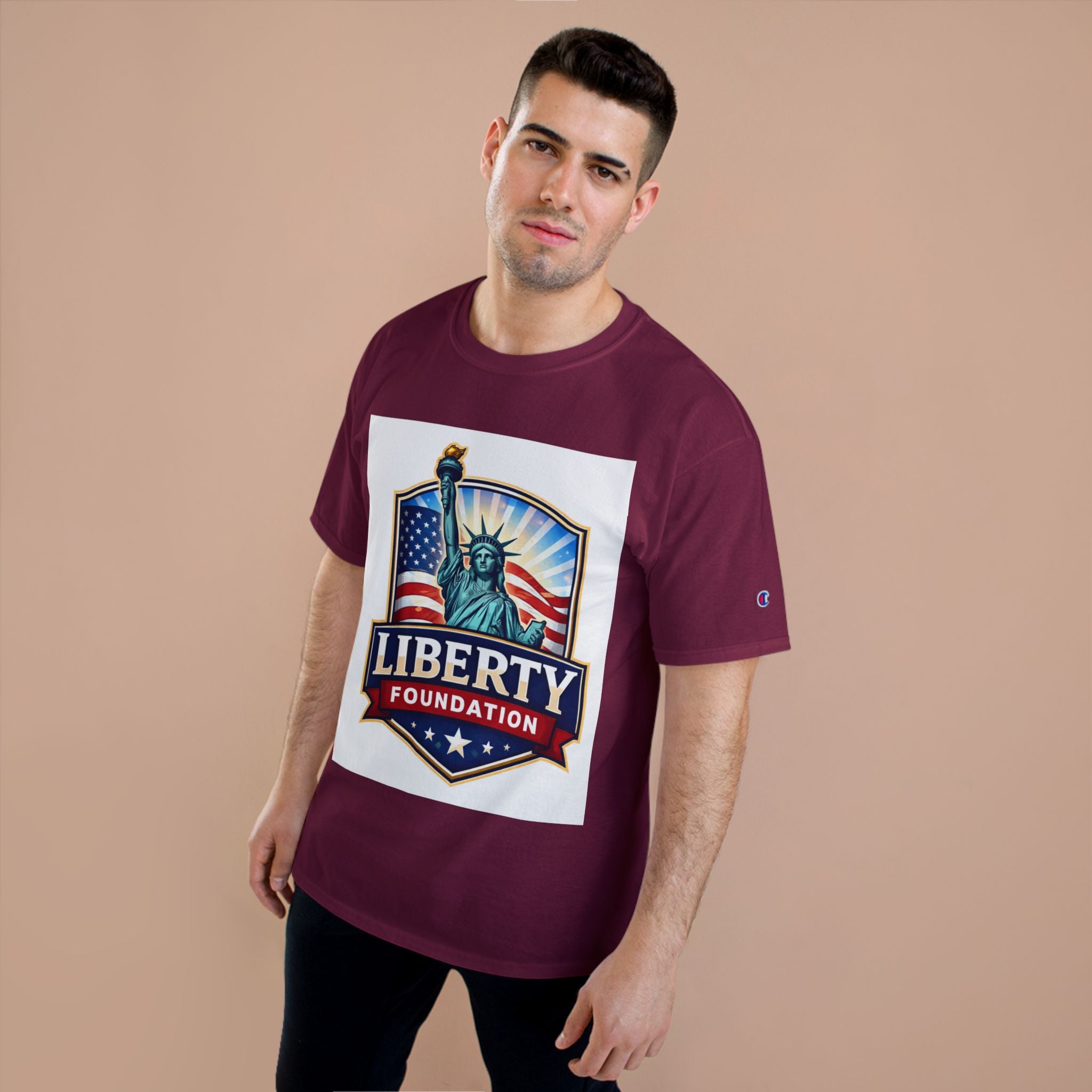 Liberty Foundation T-Shirt – Statue of Liberty American Flag Patriotic Tee