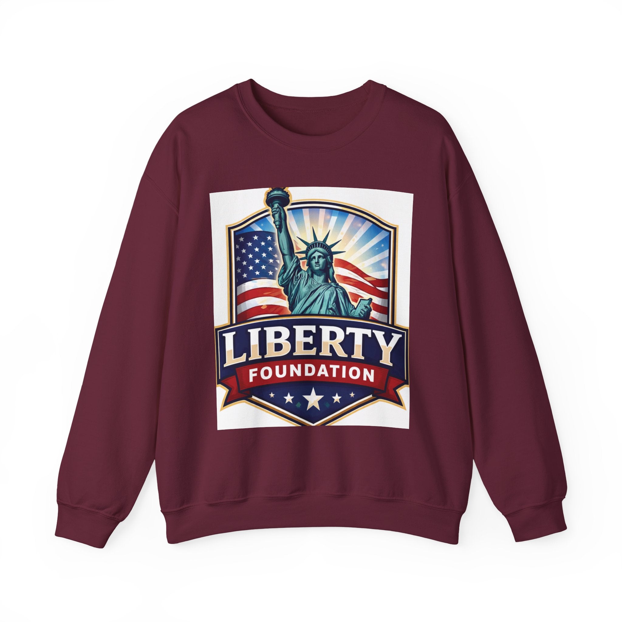 Liberty Foundation Sweatshirt – Statue of Liberty & American Flag Crewneck