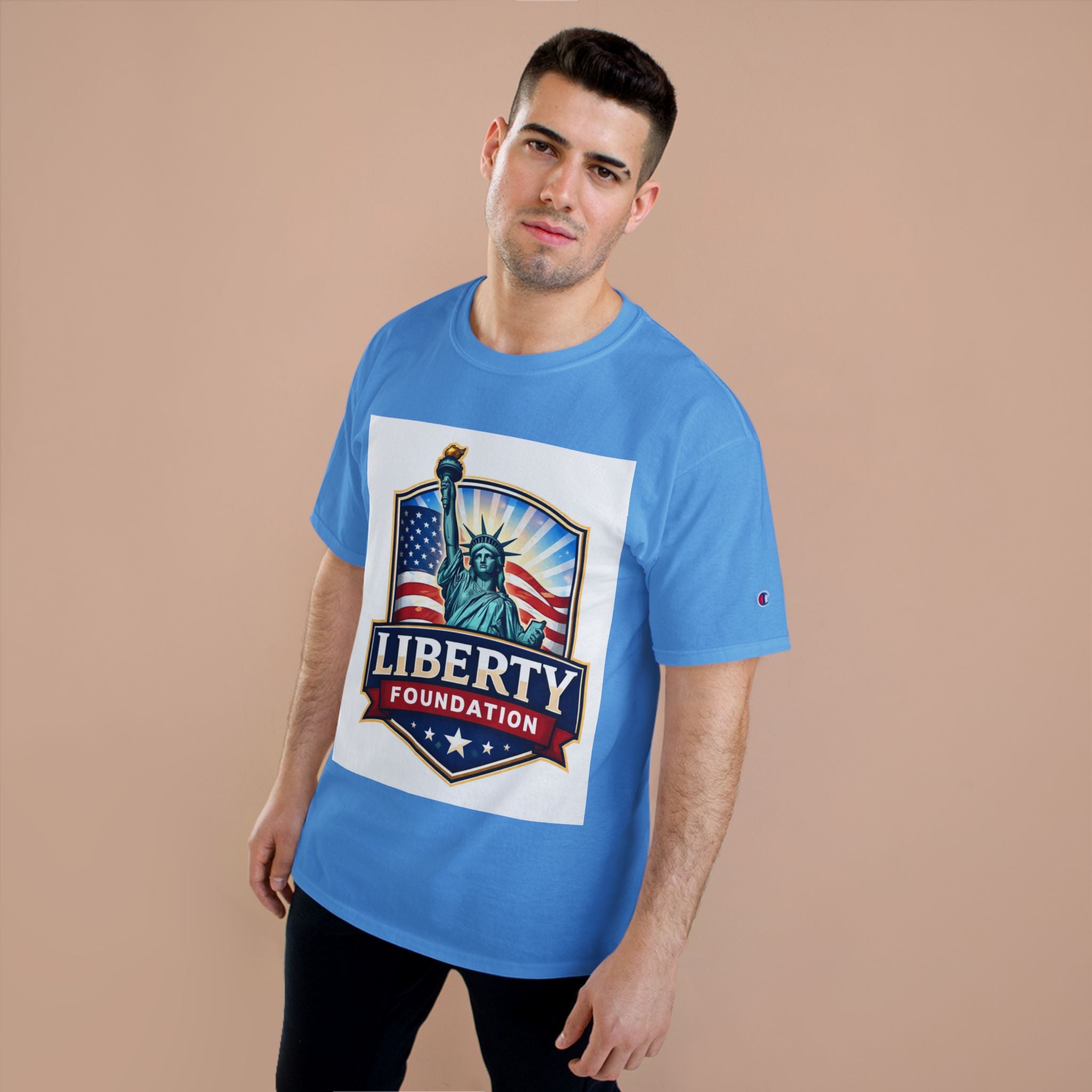 Liberty Foundation T-Shirt – Statue of Liberty American Flag Patriotic Tee