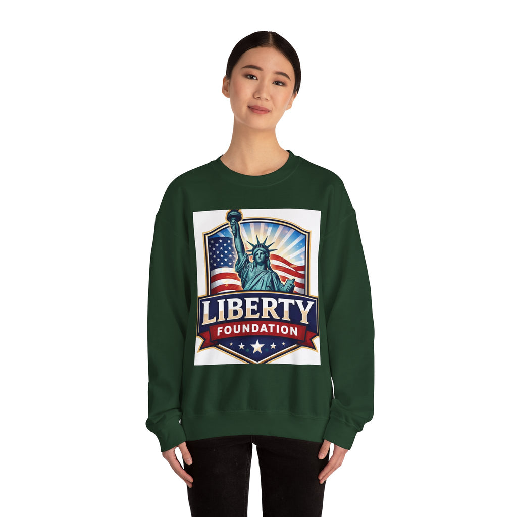 Liberty Foundation Sweatshirt – Statue of Liberty & American Flag Crewneck