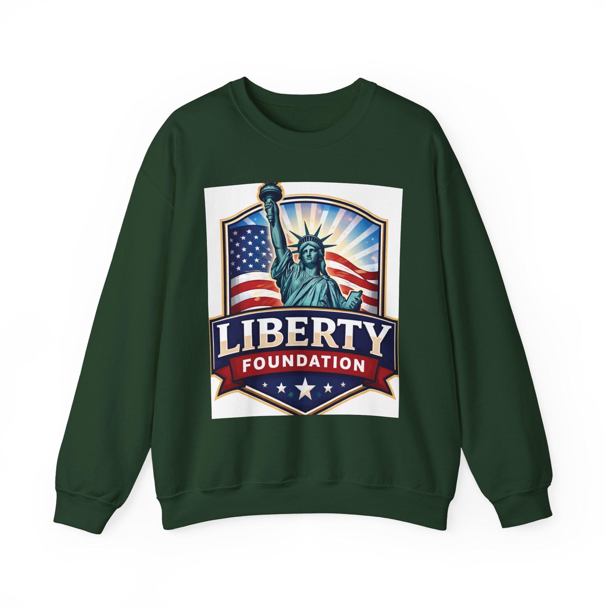 Liberty Foundation Sweatshirt – Statue of Liberty & American Flag Crewneck