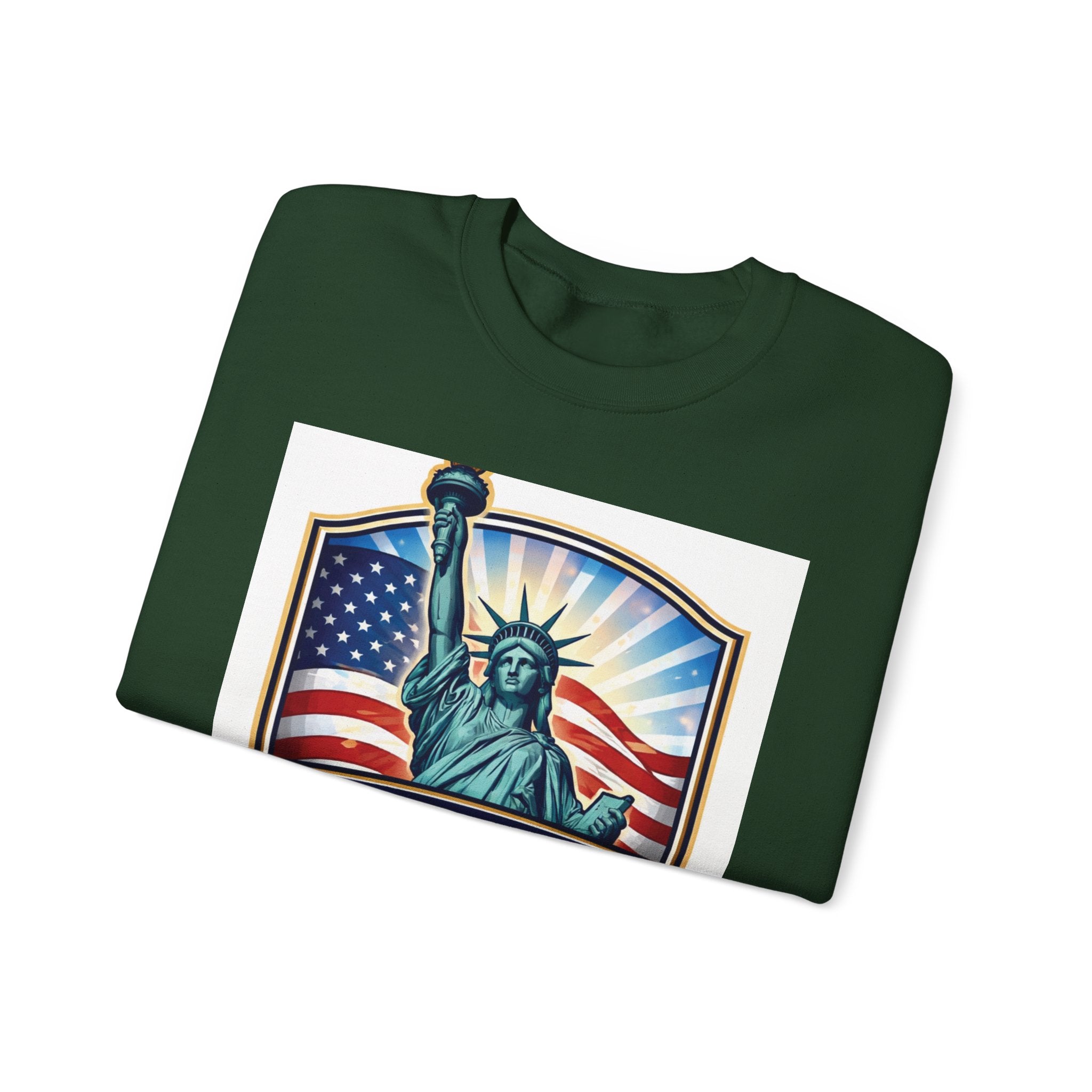 Liberty Foundation Sweatshirt – Statue of Liberty & American Flag Crewneck