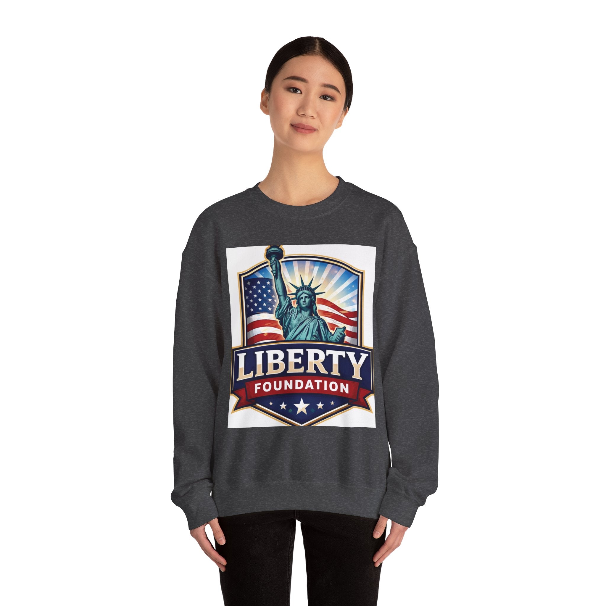 Liberty Foundation Sweatshirt – Statue of Liberty & American Flag Crewneck