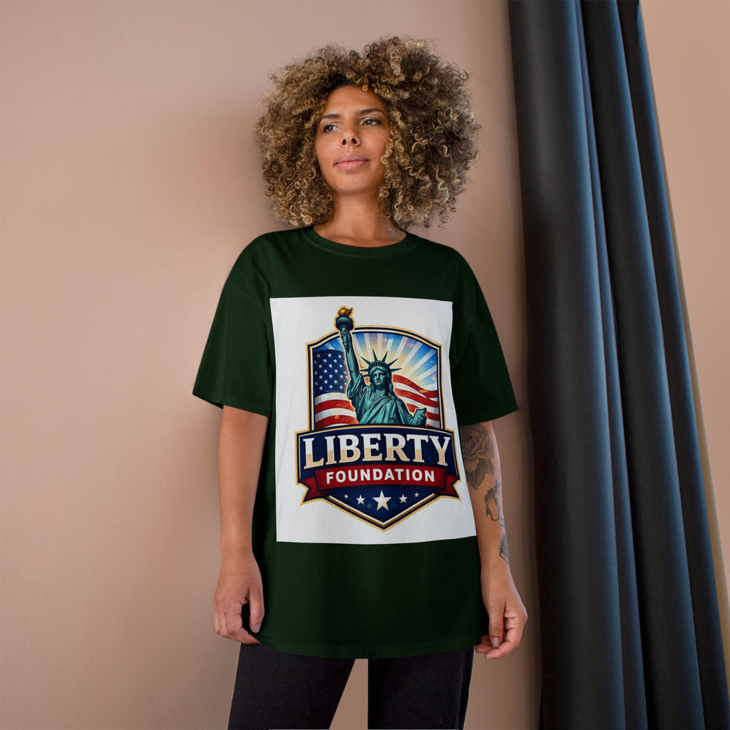 Liberty Foundation T-Shirt – Statue of Liberty American Flag Patriotic Tee