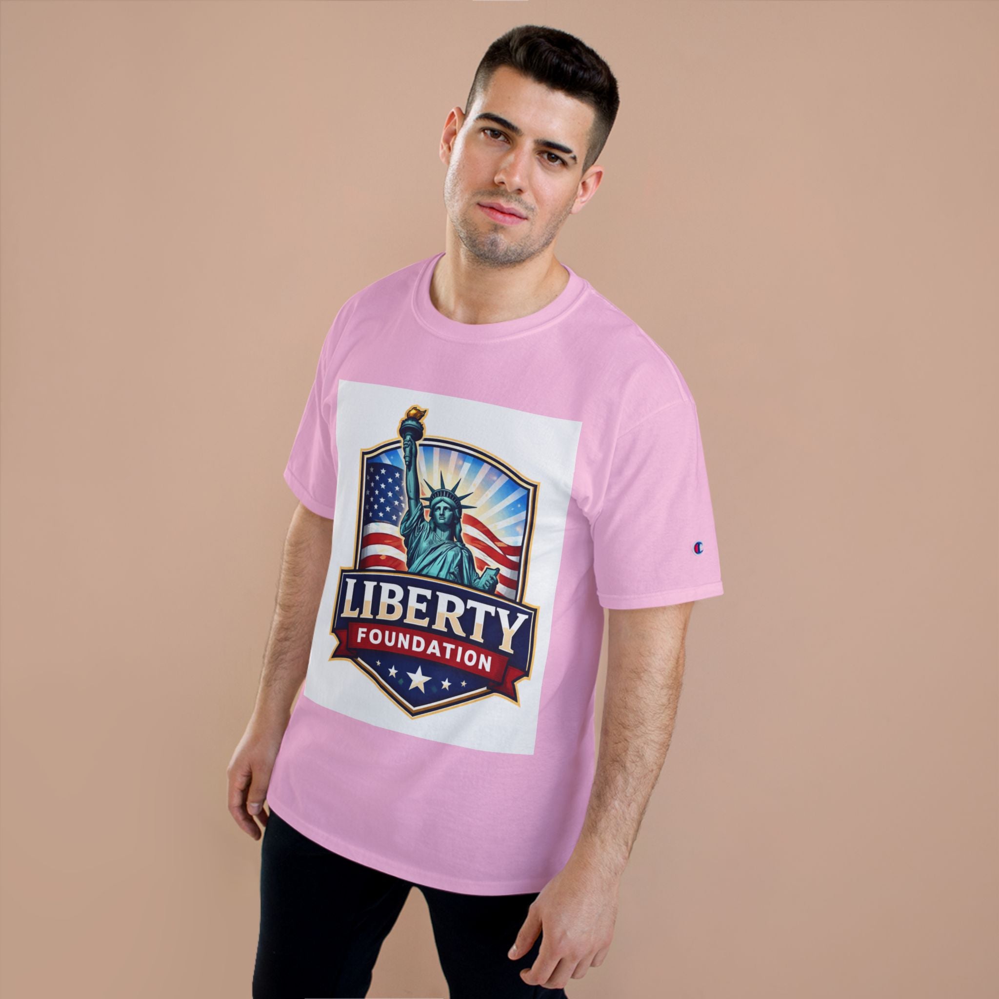 Liberty Foundation T-Shirt – Statue of Liberty American Flag Patriotic Tee