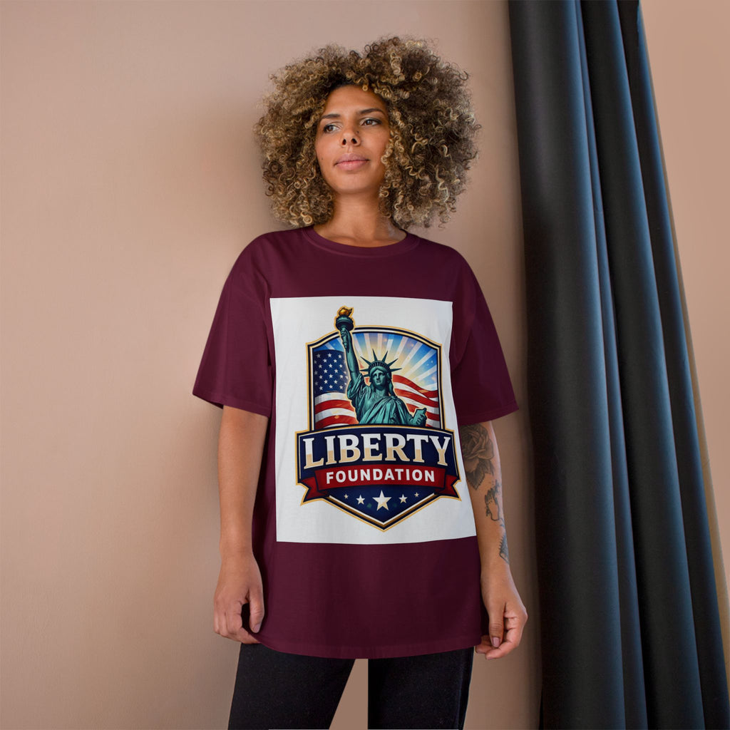 Liberty Foundation T-Shirt – Statue of Liberty American Flag Patriotic Tee