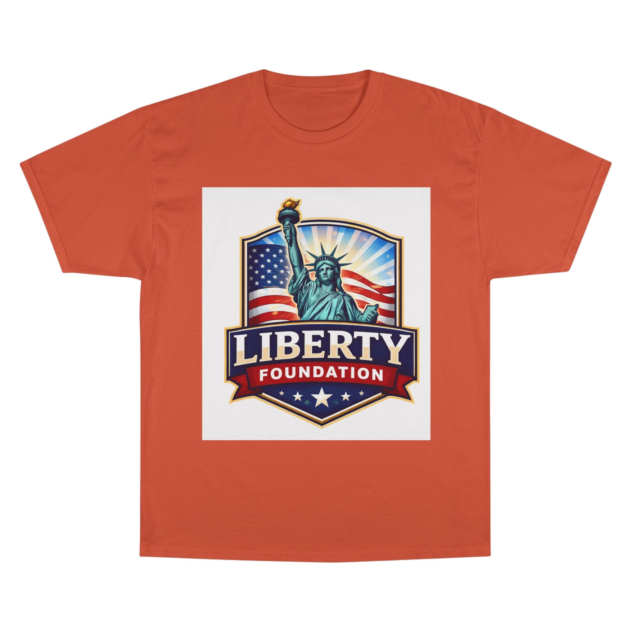 Liberty Foundation T-Shirt – Statue of Liberty American Flag Patriotic Tee