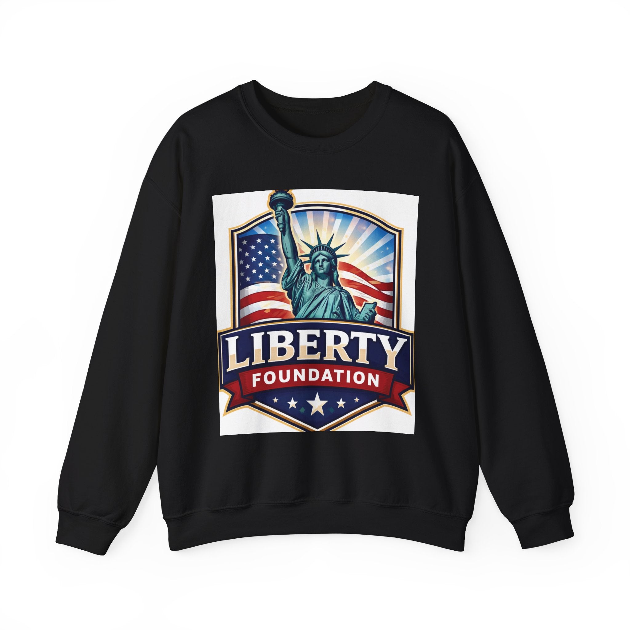 Liberty Foundation Sweatshirt – Statue of Liberty & American Flag Crewneck
