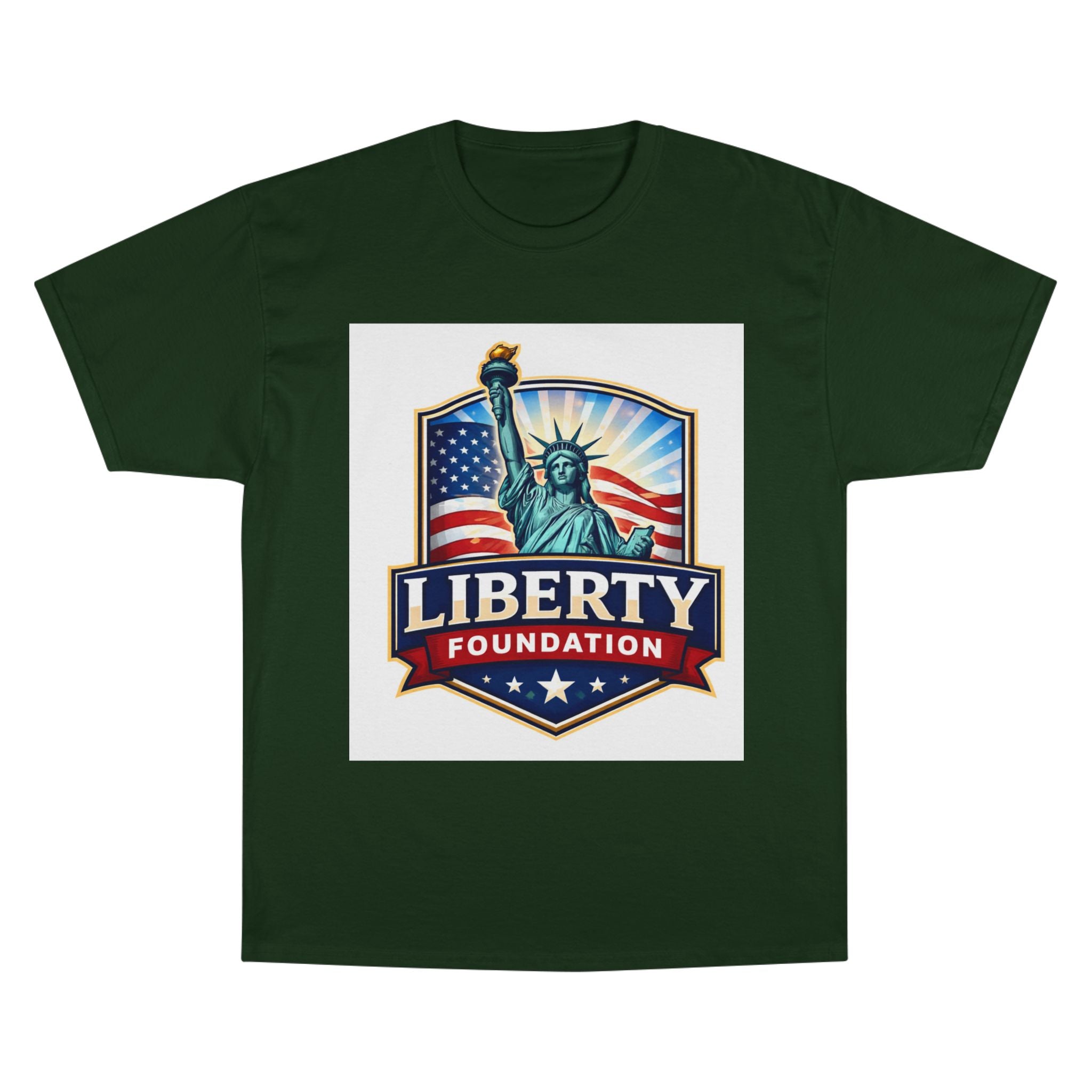 Liberty Foundation T-Shirt – Statue of Liberty American Flag Patriotic Tee