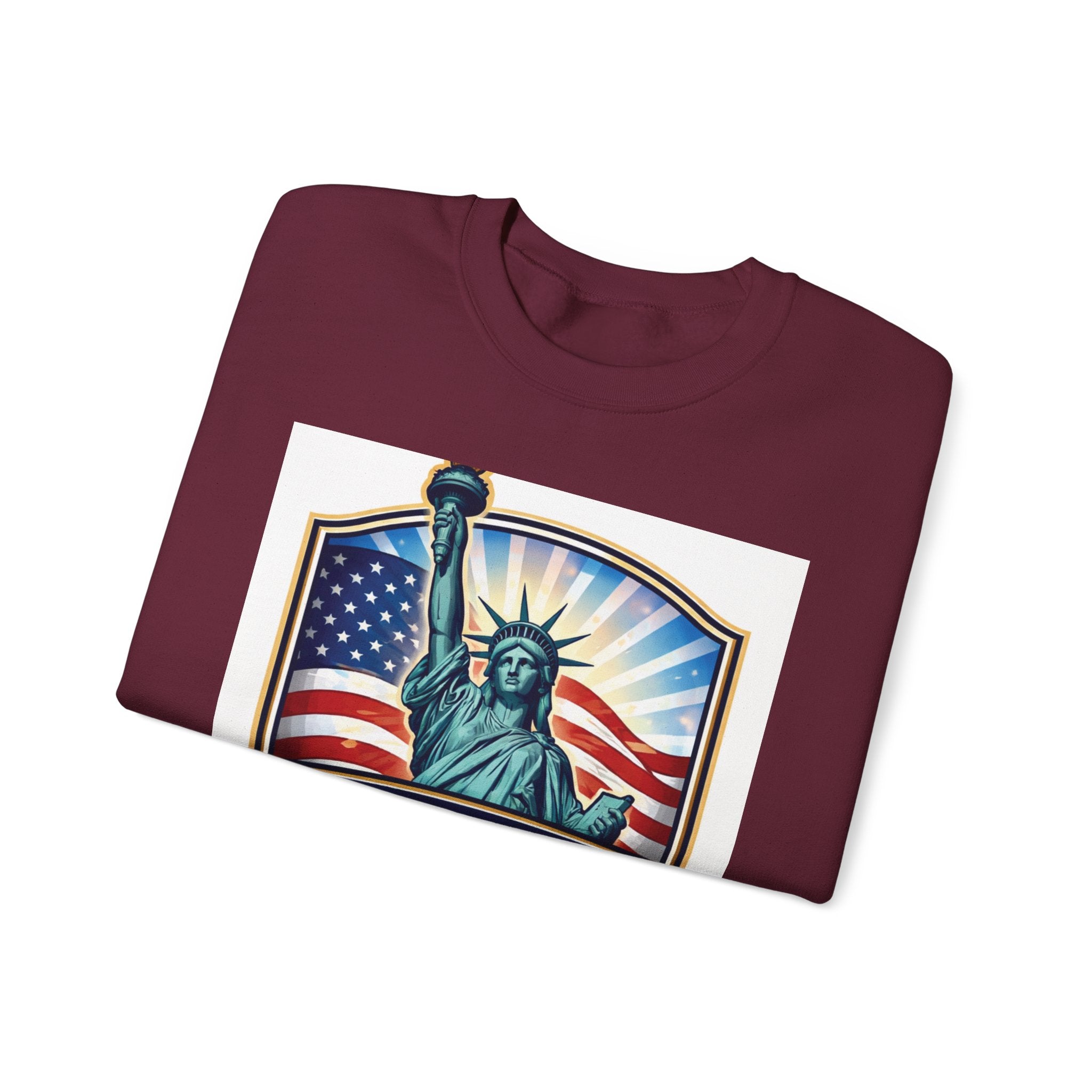 Liberty Foundation Sweatshirt – Statue of Liberty & American Flag Crewneck