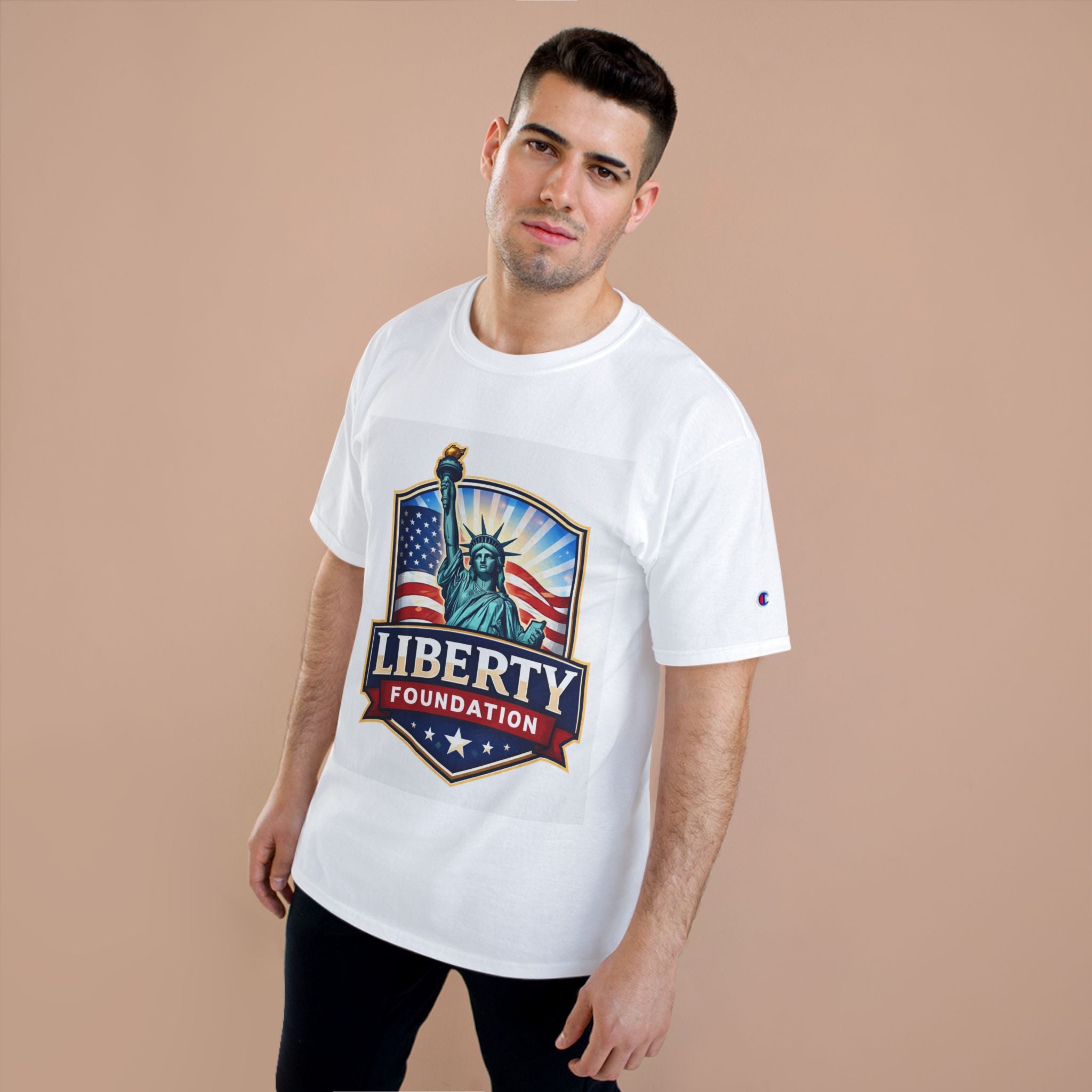Liberty Foundation T-Shirt – Statue of Liberty American Flag Patriotic Tee