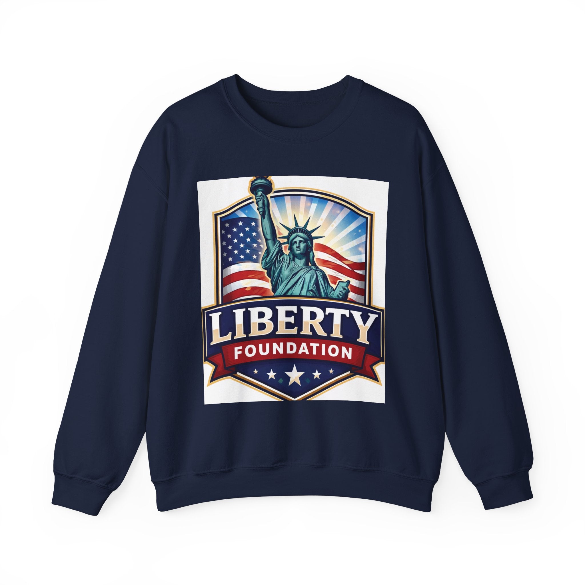 Liberty Foundation Sweatshirt – Statue of Liberty & American Flag Crewneck