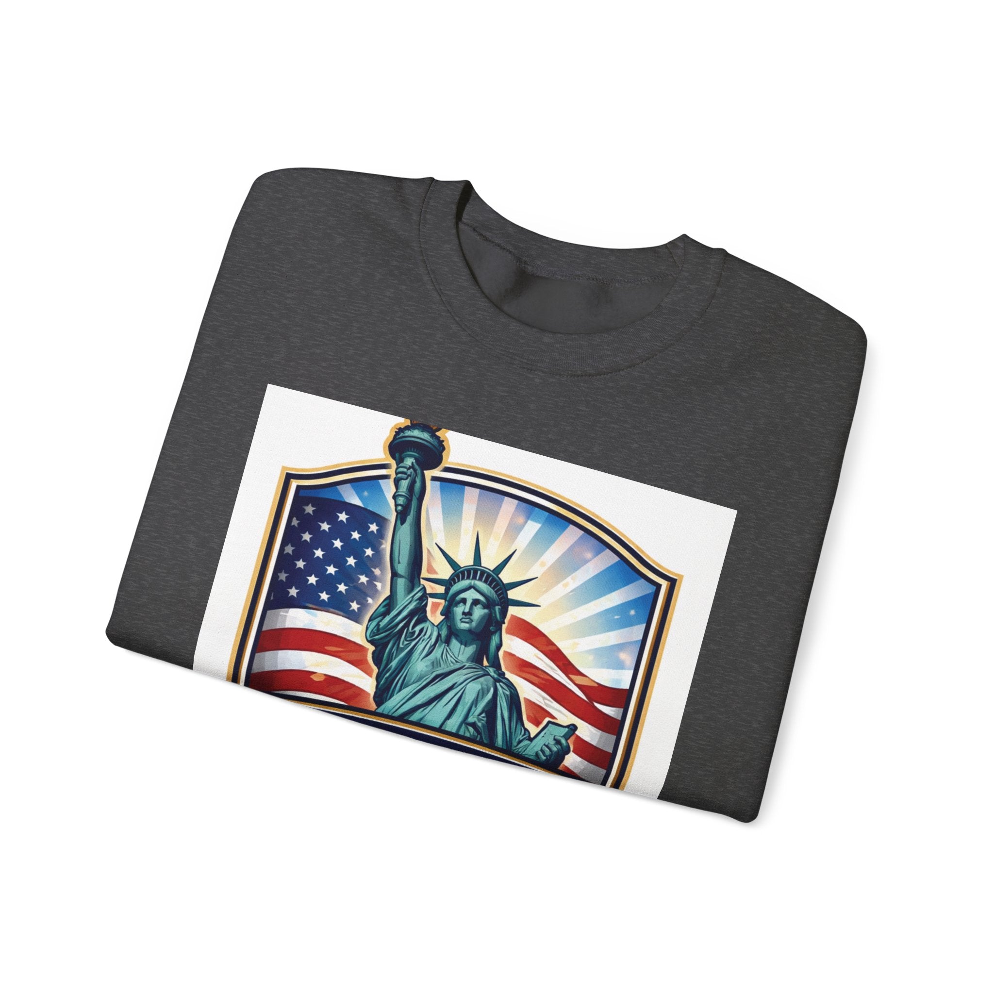 Liberty Foundation Sweatshirt – Statue of Liberty & American Flag Crewneck