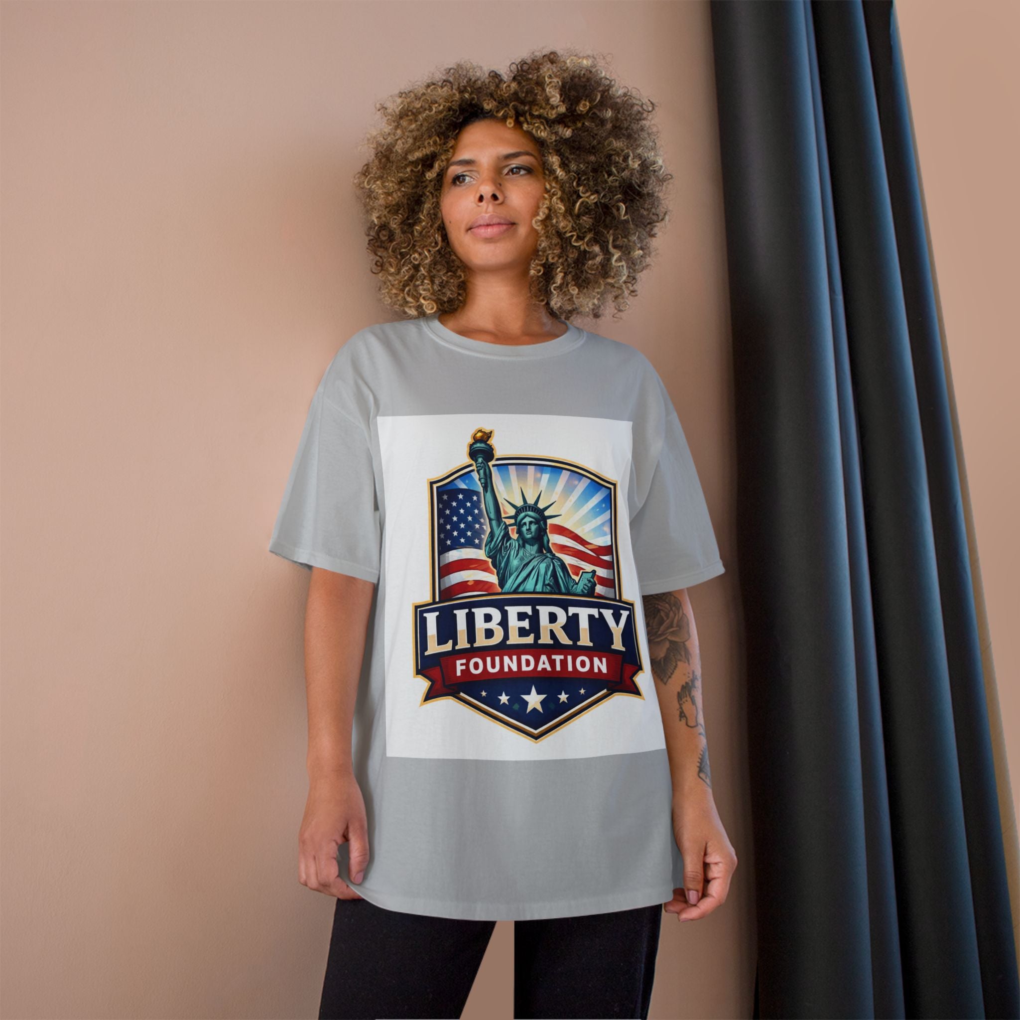 Liberty Foundation T-Shirt – Statue of Liberty American Flag Patriotic Tee