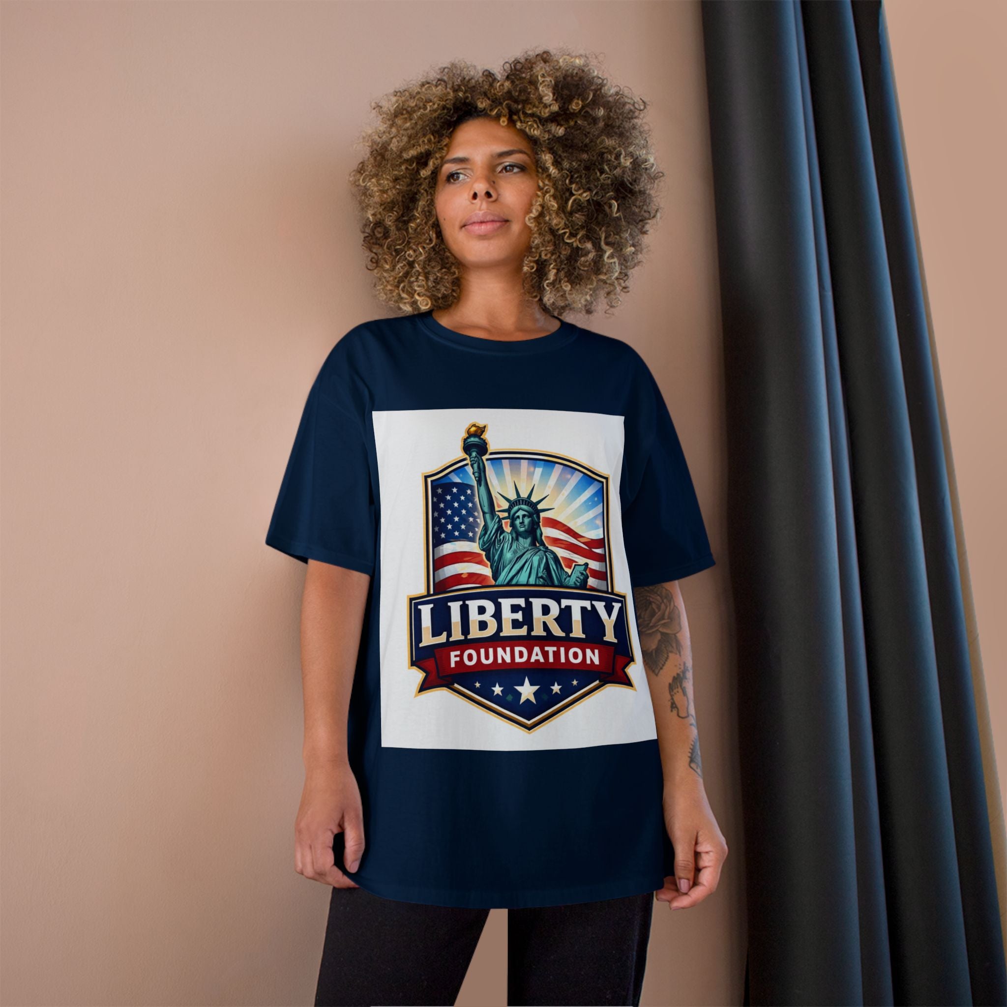 Liberty Foundation T-Shirt – Statue of Liberty American Flag Patriotic Tee