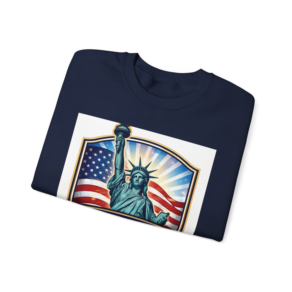 Liberty Foundation Sweatshirt – Statue of Liberty & American Flag Crewneck